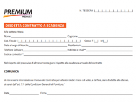 Come Disdire online l'Abbonamento Mediaset Premium?