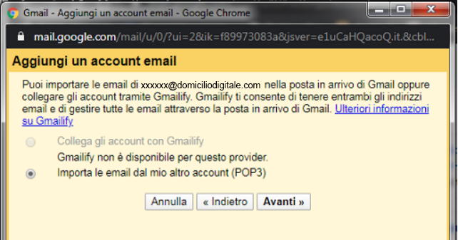 Aggiungi account email 2