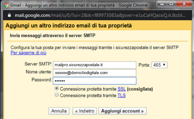 Aggiungi altro indirizzo email 2