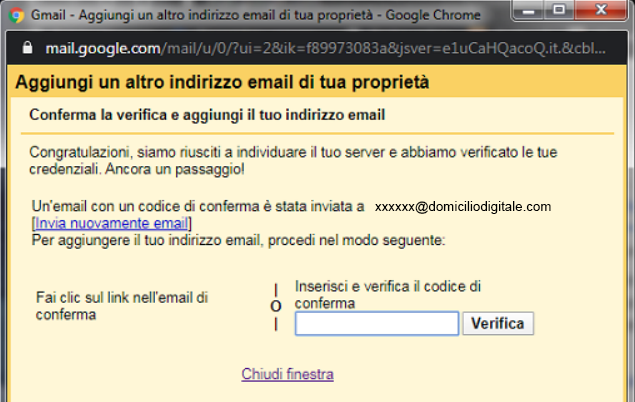 Aggiungi altro indirizzo email 3