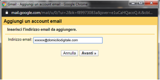 Aggiungi account email