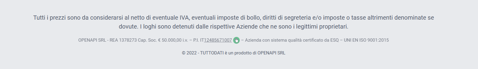 Click su Partita IVA